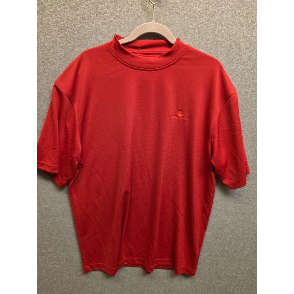 Pebble Beach Performance Mens XL Red Mock Short Sleeve Golf Shirt Activewear